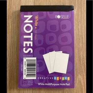 Roselle White Notepad